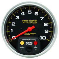 Pro Comp 5 inch Electric Tach, 10K in-Dash, with Telltale
