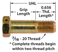 AN7 Airframe Bolt - Drilled Head, 7/16-20 Thread