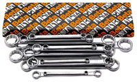 Beta Tools 95/S8 Set of 8 Flat Double Box End Wrenches, Metric