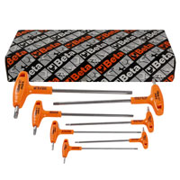 Beta 96TINOX-AS/S7, 7 Pc T-Handle Hex Key SS Wrench Set, SAE