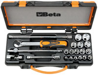 Beta Tools 910A/C16 Handle and Metric Socket Set w/Case, 3/8 Drive