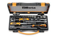 Beta Tools 900/C13-8 Set of 13 Hex Sockets and 8 Accessories, 1/4 Drive, Metric