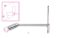 Beta Tools 957 T-Handle Swivel Spark Plug Wrench, 13/16"