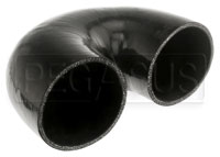 Black Silicone Hose, 4.00" I.D. 180 degree Elbow, 4" Legs