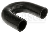 Black Silicone Hose, 1 1/4" I.D. 180 degree Elbow, 4" Legs