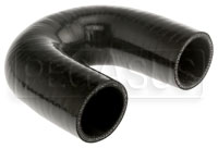 Black Silicone Hose, 1 1/2" I.D. 180 degree Elbow, 4" Legs