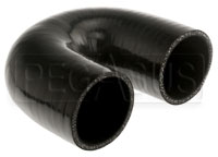 Black Silicone Hose, 2 1/4" I.D. 180 degree Elbow, 4" Legs
