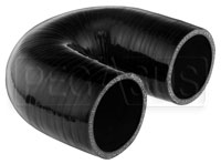 Black Silicone Hose, 2 3/8" I.D. 180 degree Elbow, 4" Legs