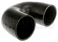 Black Silicone Hose, 3.00" I.D. 180 degree Elbow, 4" Legs