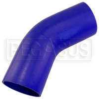 Blue Silicone Hose, 4.00" I.D. 45 degree Elbow, 6" Legs