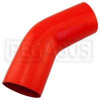 Red Silicone Hose, 4.00" I.D. 45 degree Elbow, 6" Legs