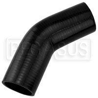 Black Silicone Hose, 2 1/4" I.D. 45 degree Elbow, 4" Legs