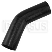Black Silicone Hose, 2 1/2" I.D. 45 degree Elbow, 6" Legs