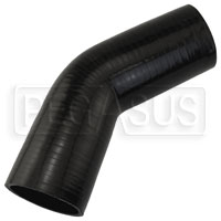 Black Silicone Hose, 3 1/4" I.D. 45 degree Elbow, 6" Legs