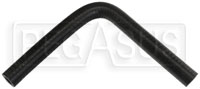 Black Silicone Hose, 1/2" I.D. 90 degree Elbow, 6" Legs
