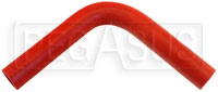 Red Silicone Hose, 7/8" I.D. 90 degree Elbow, 6" Legs
