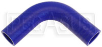Blue Silicone Hose, 1 1/8" I.D. 90 degree Elbow, 4" Legs