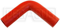 Red Silicone Hose, 1 1/2" I.D. 90 degree Elbow, 6" Legs