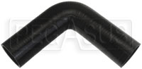 Black Silicone Hose, 1 7/8" I.D. 90 degree Elbow, 6" Legs