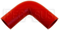 Red Silicone Hose, 2 3/8" I.D. 90 degree Elbow, 6" Legs