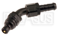Quick-Disconnect Plug to 6AN Hose Barb, 45 Degree, 2k Series