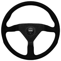 MOMO Monte Carlo Alcantara Steering Wheel, Blk/Blk, 350 mm