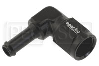 6AN Female to 8mm Barbed Adapter - Black - 90 degree