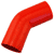 Red Silicone Hose, 2 1/2" I.D. 45 degree Elbow, 4" Legs