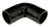 Black Silicone Hose, 2 1/8" I.D. 90 degree Elbow, 4" Legs