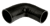 Black Silicone Hose, 2 3/4" x 2 1/2" 90 deg. Reducing Elbow