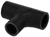 Black Silicone T-Hose, 32mm (1.25") ID w/25mm (1") ID Branch