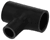 Black Silicone T-Hose, 45mm (1.75") ID w/25mm (1") ID Branch