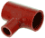 Red Silicone T-Hose, 51mm (2.00") ID w/25mm (1") ID Branch
