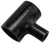 Black Silicone T-Hose, 60mm (2.38") ID w/25mm (1") ID Branch