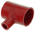 Red Silicone T-Hose, 70mm (2.75") ID w/25mm (1") ID Branch
