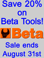 Save 20% on Beta Tools, in stock or special order!