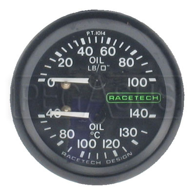 Racetech Dual 100psi Oil Pressure/140 C Oil Temperature - Pegasus Auto  Racing Supplies