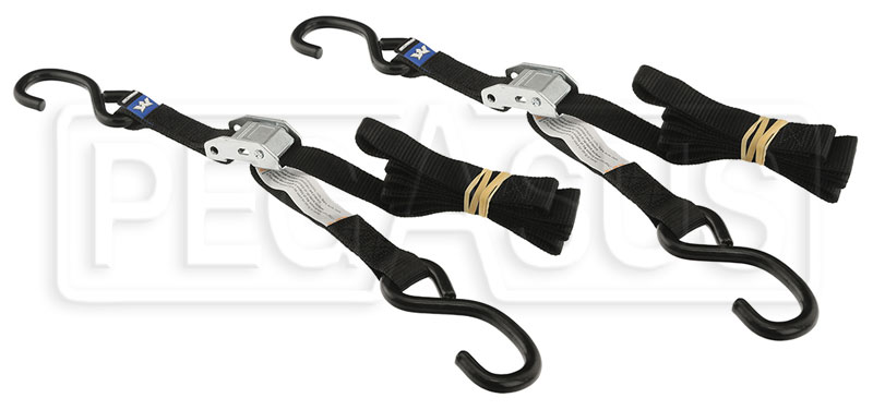 1 inch Wide, 66 Cam Buckle Tie Down Straps - Set of Two