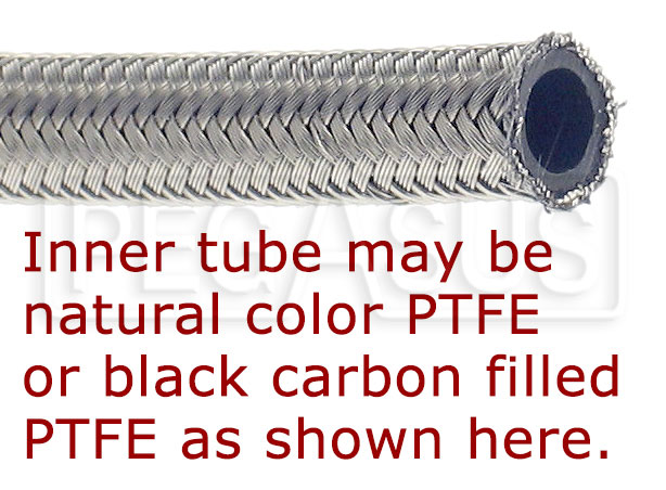 AN-6 18 In Long Stainless Steel Braid Teflon Hose/blue straights NC 