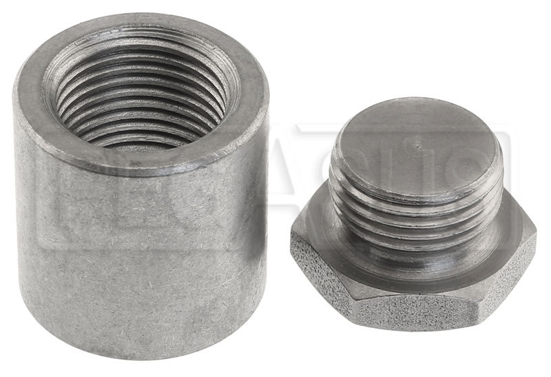 CarXX O2 Weld Bung Stainless Steel for Oxygen Sensor M18x1.5 Angle Cut - 2 Bungs, without Plug 