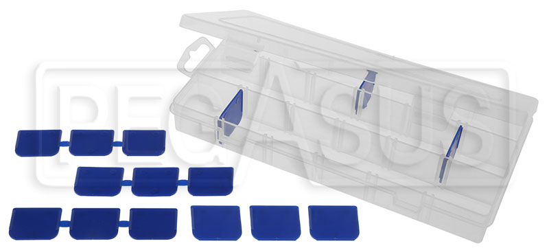 Small Plastic Organizer Box, 18 compartments - Pegasus Auto Racing Supplies