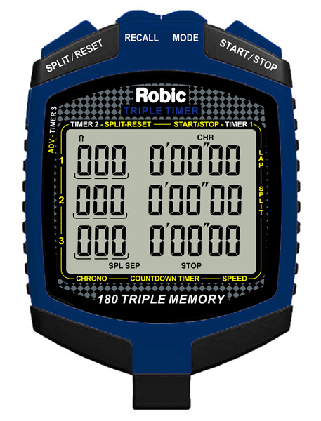 Robic SC-899 Triple Timer Speed and Countdown Stopwatch