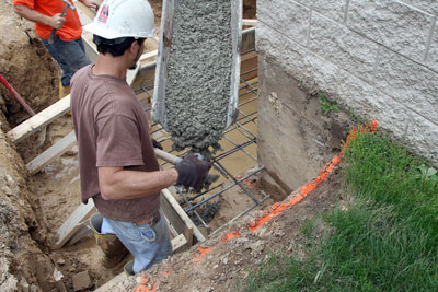 May 15, 2009 - First concrete being poured.