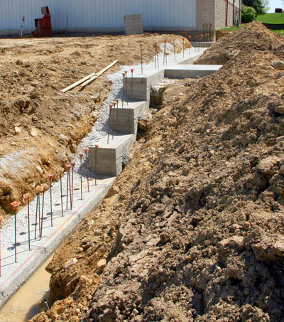 May 18, 2009 - Forms have been removed from the footings.