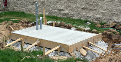 May 22, 2009 - Concrete mounting pad for backup power generator.