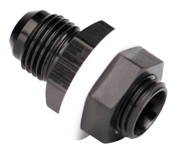 6 An Aluminum Straight Bulkhead Fitting Kit - Black 9108363