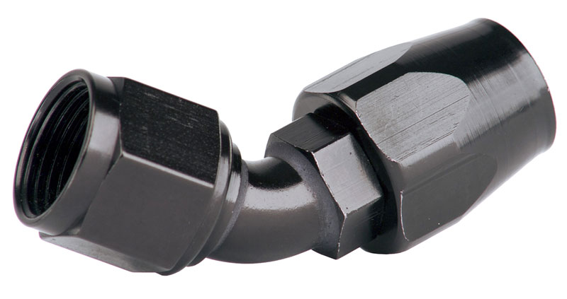 Black 4 An 45 Degree Swivel Hose End Fitting Braid