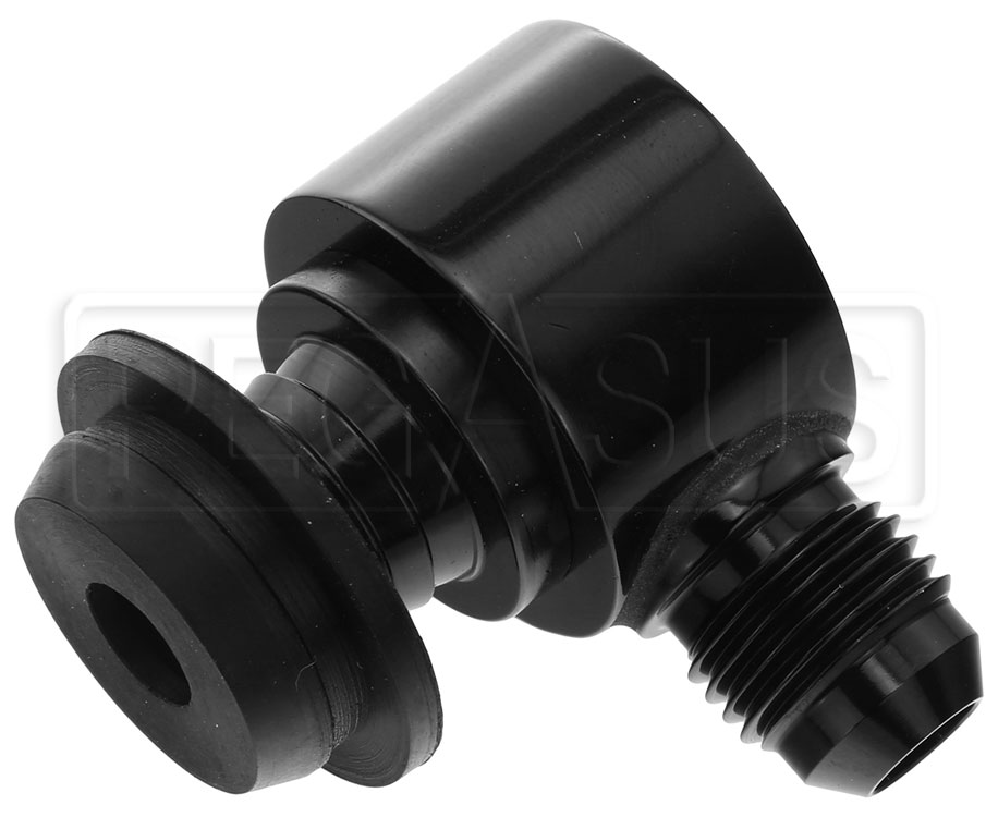 Aeroflow Universal Brake Booster Valve, 13/16" to 6AN, Black Pegasus
