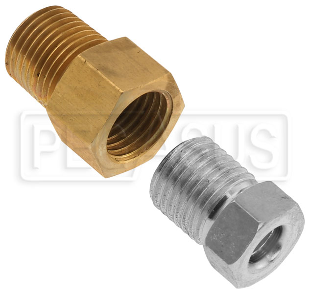 - 10x1.0 Fem Metric Brake Line brass Adaptors inverted flare 3/8-24 2 pcs Male