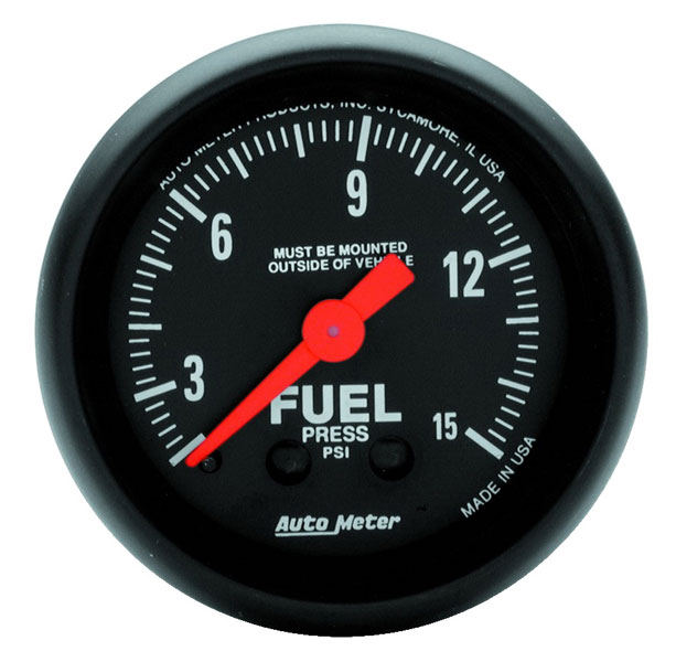 Z Series 2 inch Fuel Pressure Gauge, 15 psi